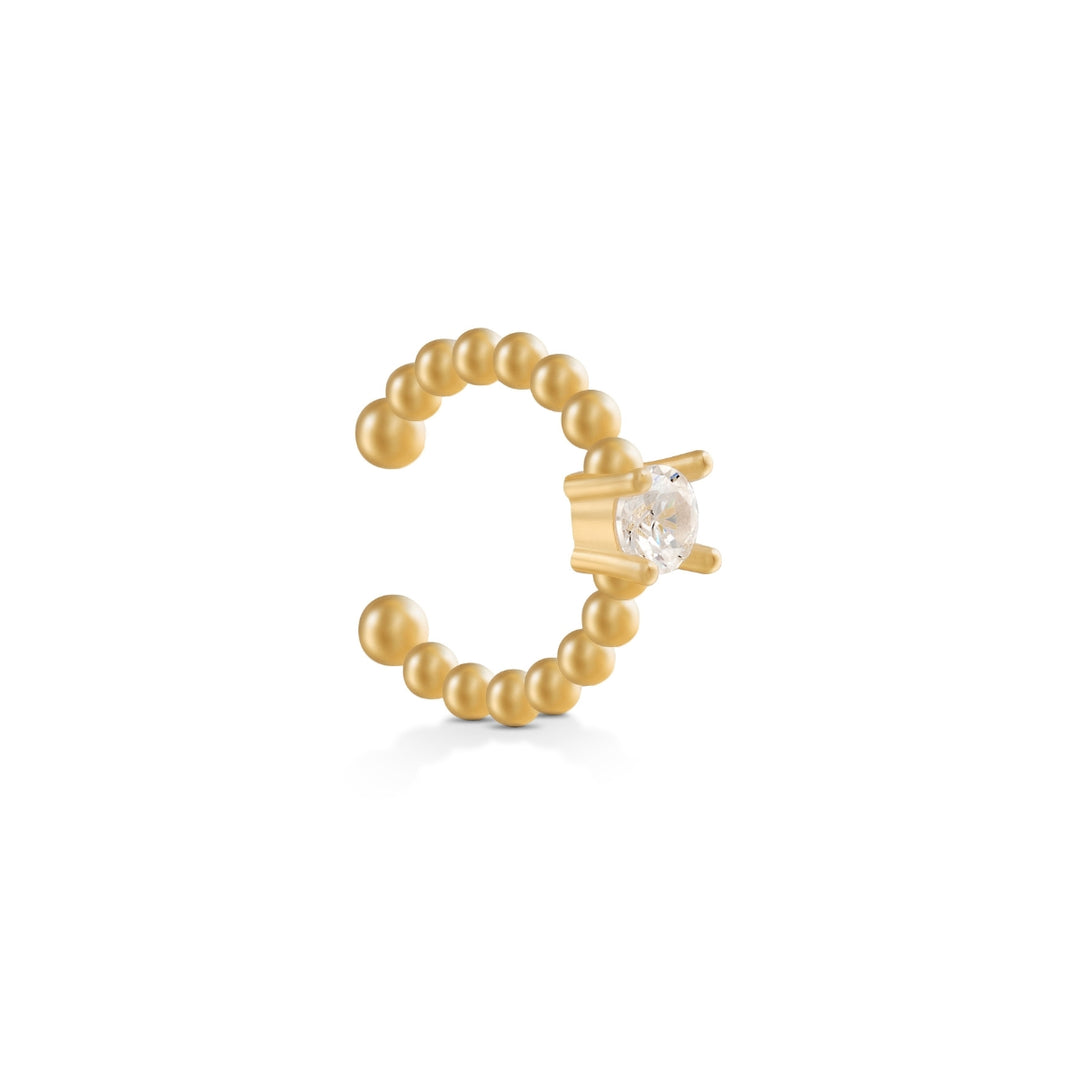 Daelyn Puffy Solid Beads C Form Ear Cuff