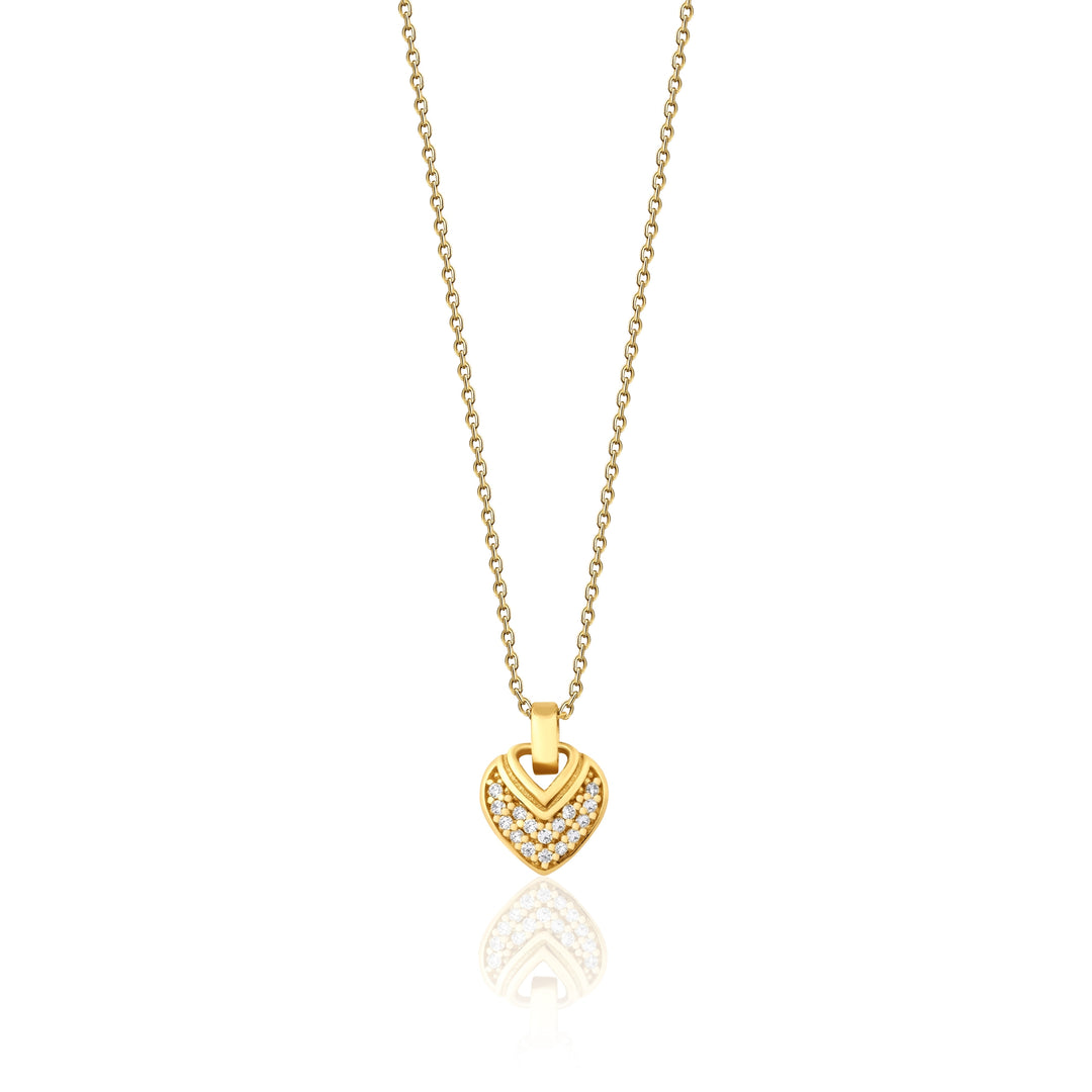 Mels Mini Heart Pave Pendant Necklace
