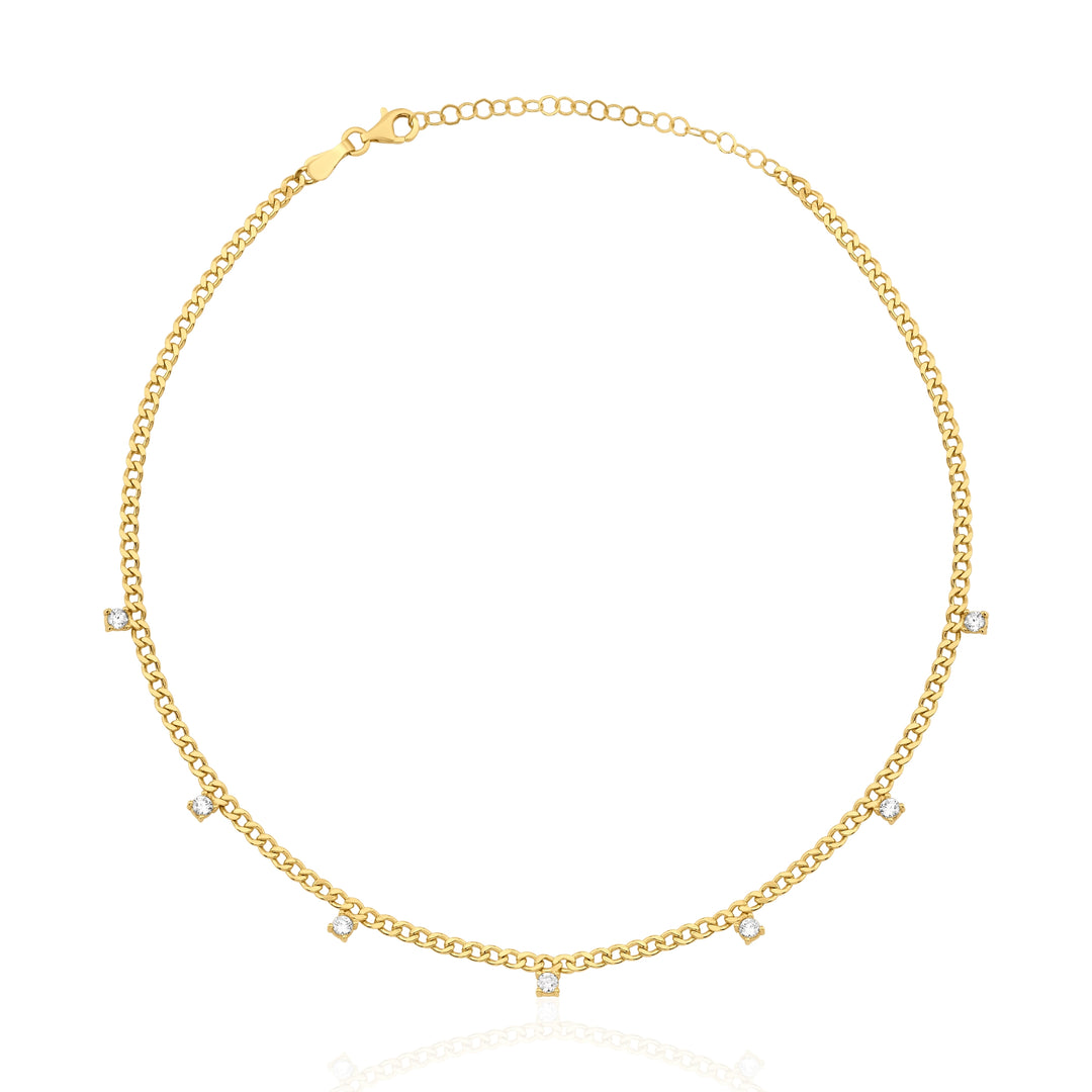 Lidya Sallantılı Taşlı Choker Zincir Kolye