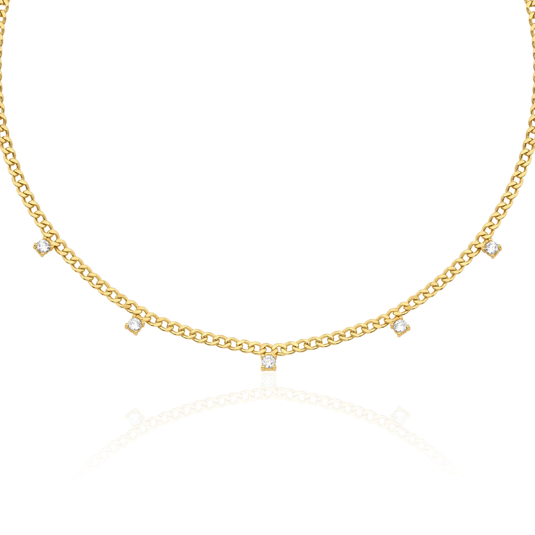Lidya Sallantılı Taşlı Choker Zincir Kolye