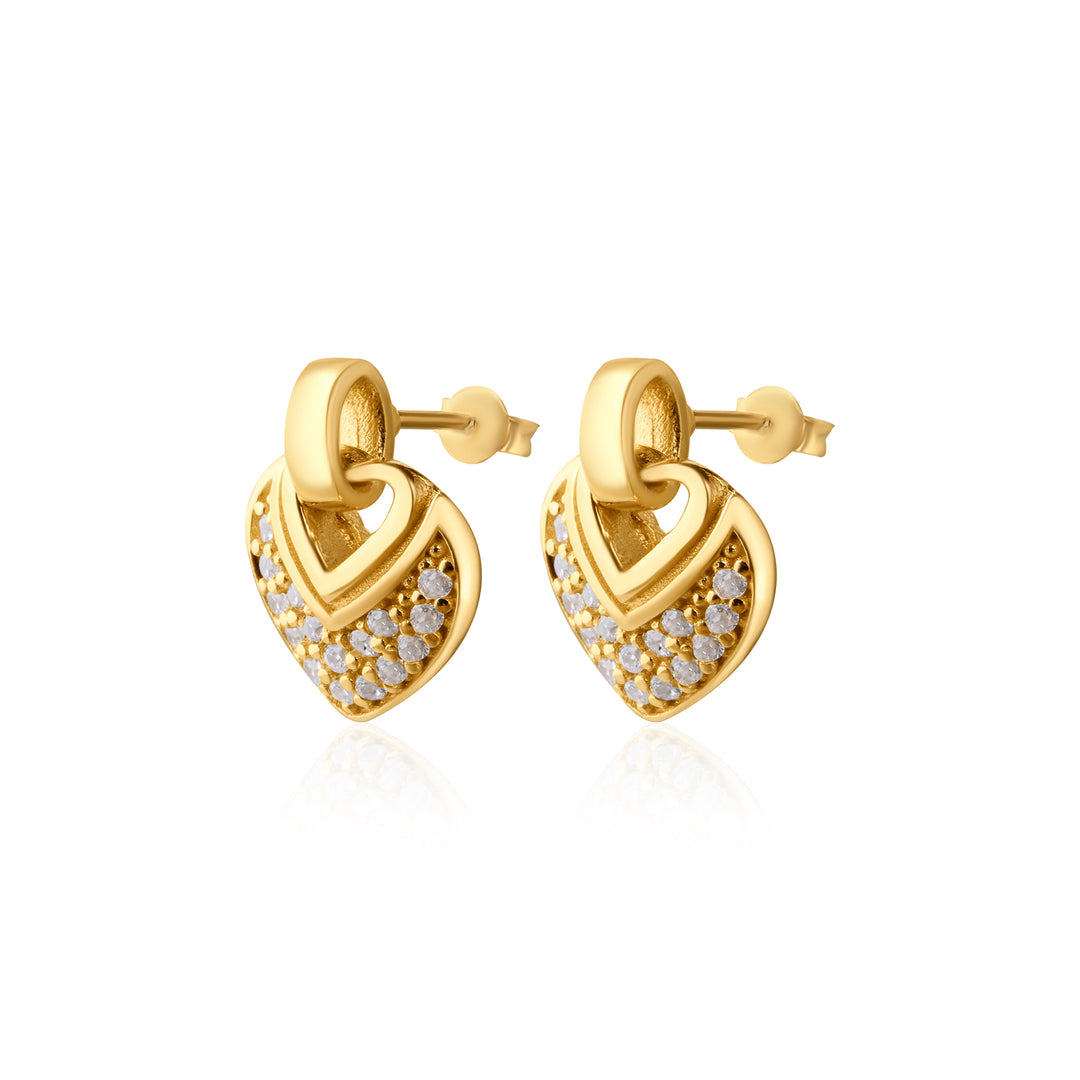 Mels Mini Heart Pave Drop Stud