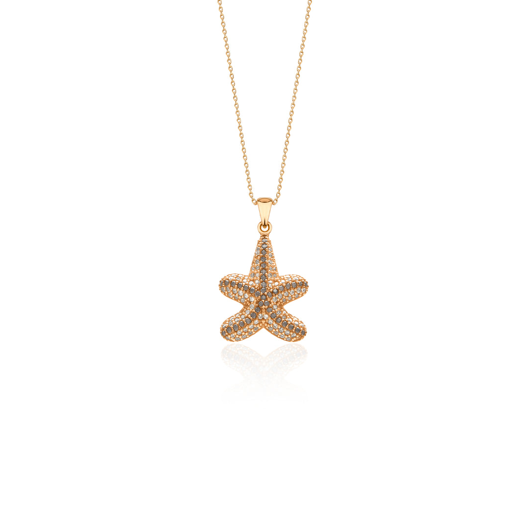 Starfish Pendant Necklace - Latte