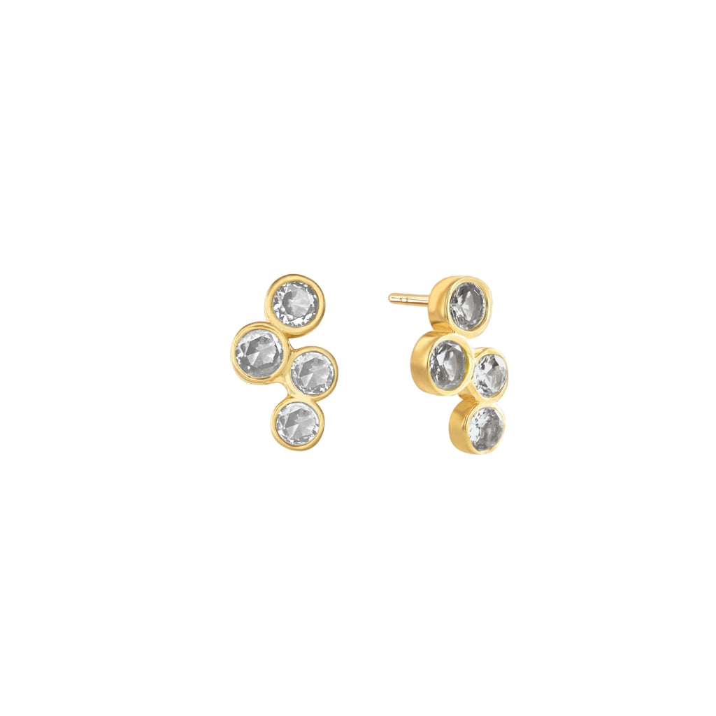 Indra Quadruple CZ Stud Earrings
