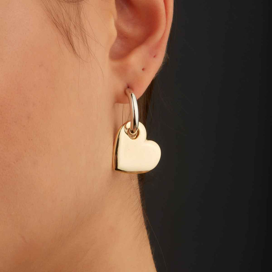 Lovely Heart Dangling Hoogie Earrings