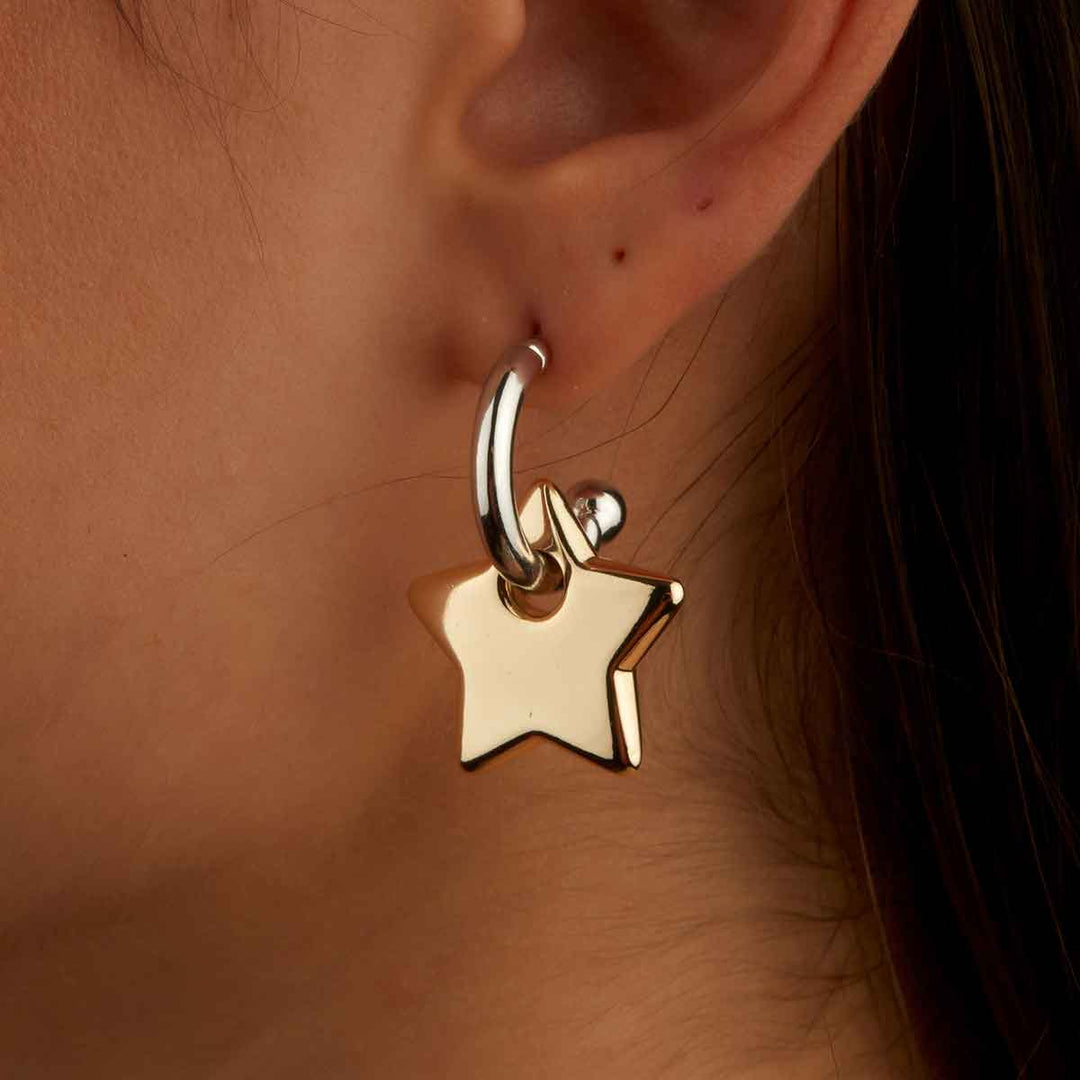 Magic Yıldız Charm Halka Küpe