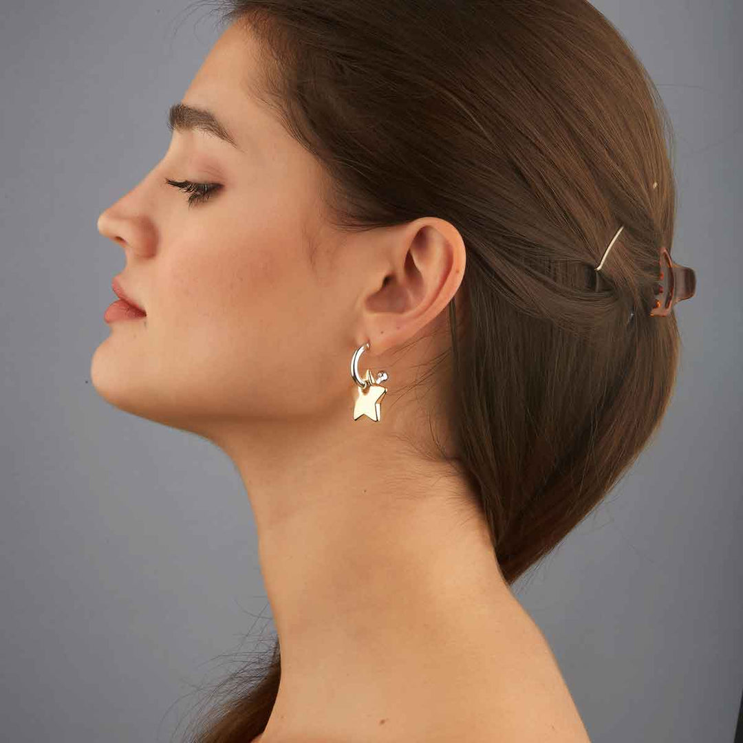 Magic Yıldız Charm Halka Küpe