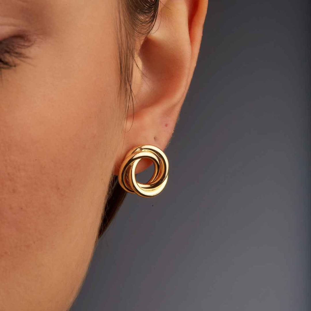 Elegans Button Stud Earrings