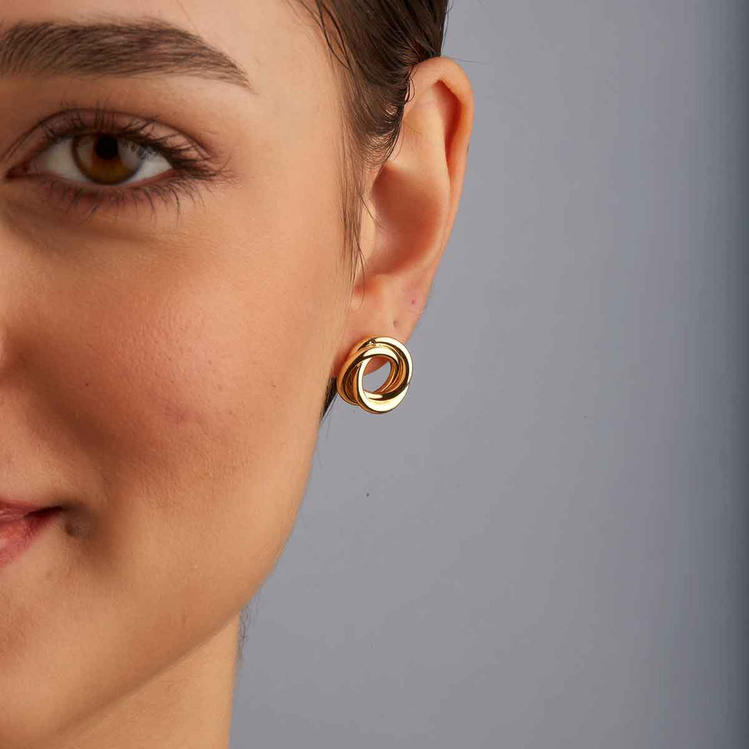 Elegans Button Stud Earrings