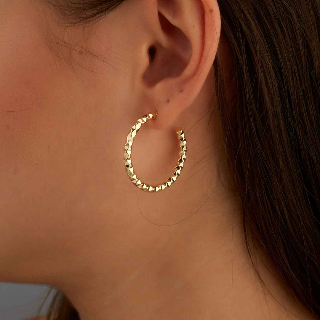 Shiny Endless Hoop Earrings - Mid Size