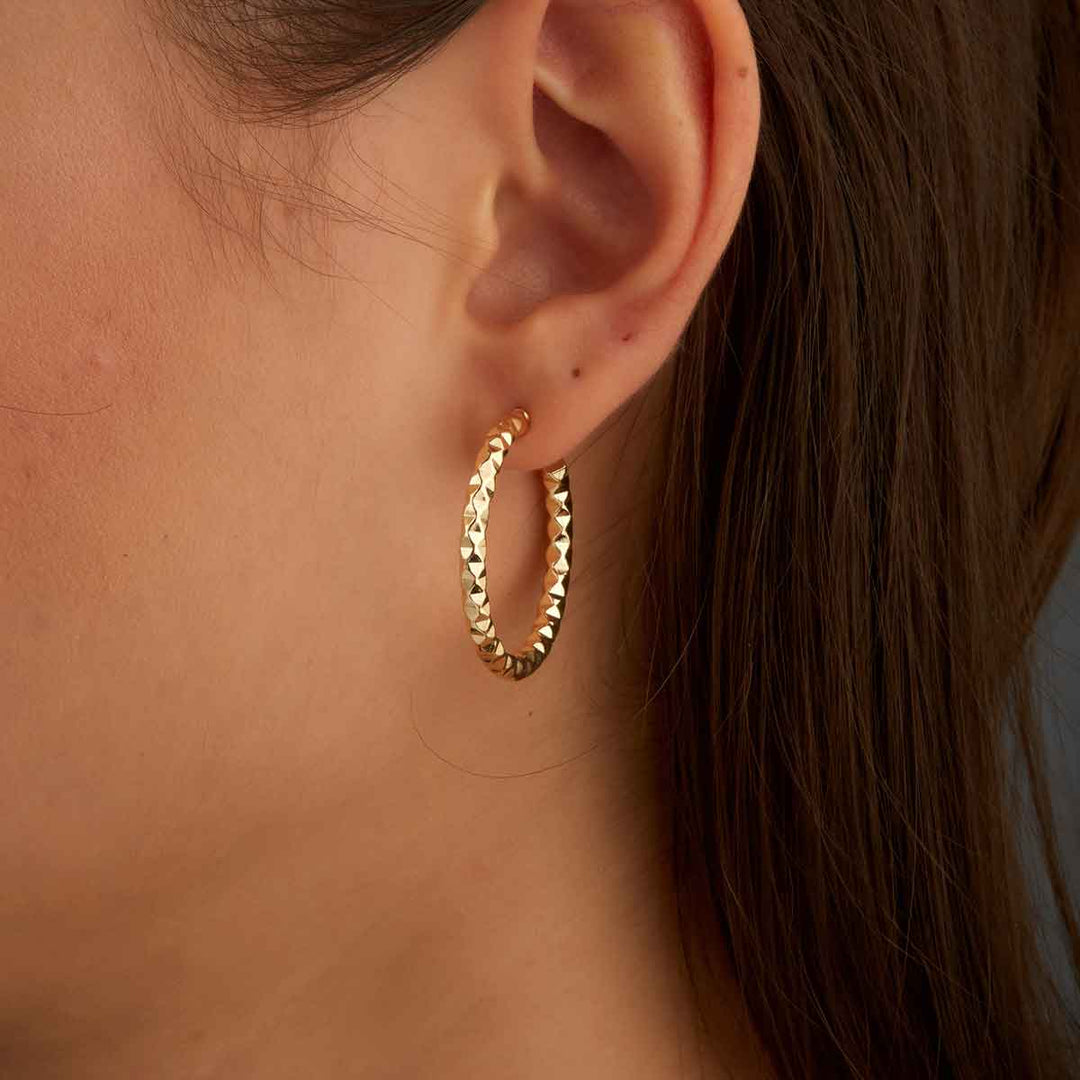 Shiny Endless Hoop Earrings - Mid Size