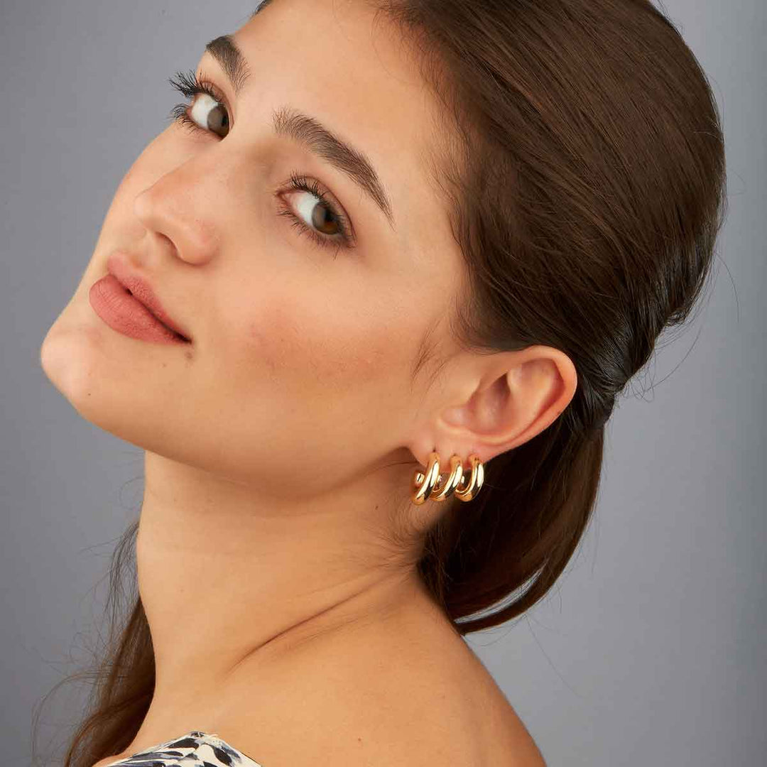 Patty Yuvarlak Halka Küpe- 3'lü set