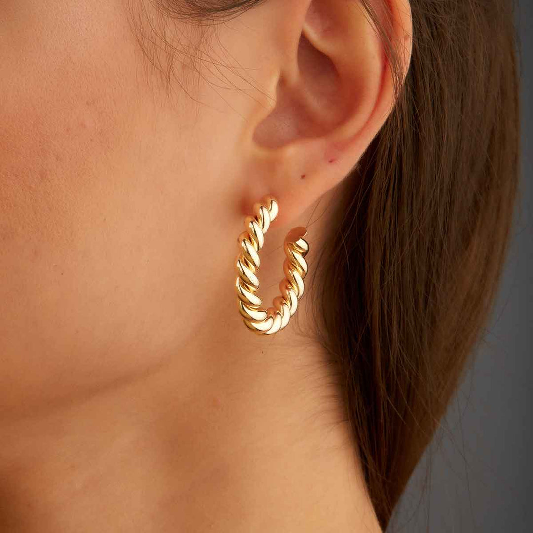 Twisted Open Hoop Earrings