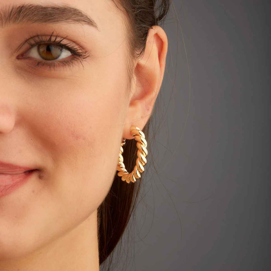 Twisted Open Hoop Earrings