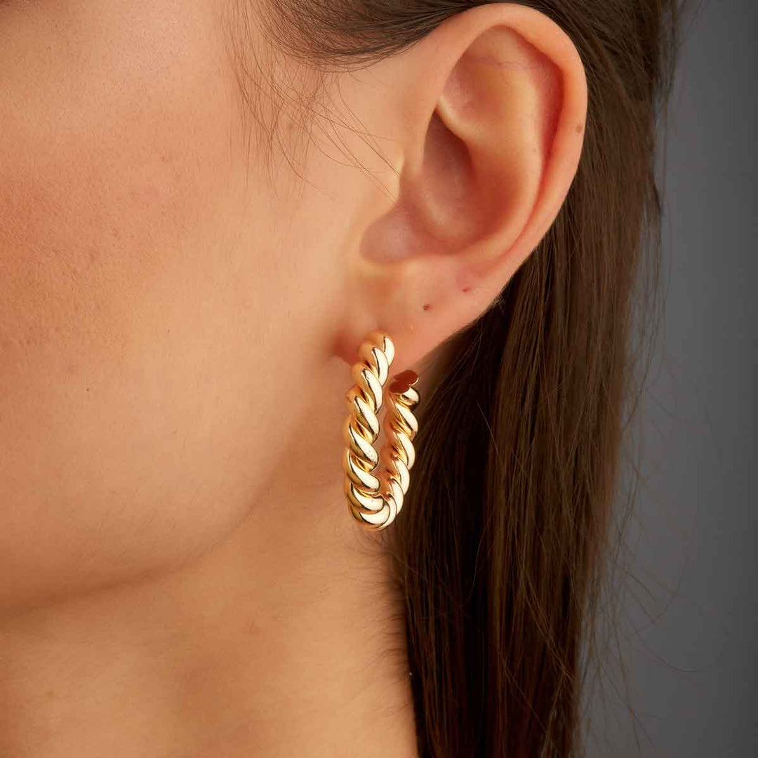 Twisted Open Hoop Earrings