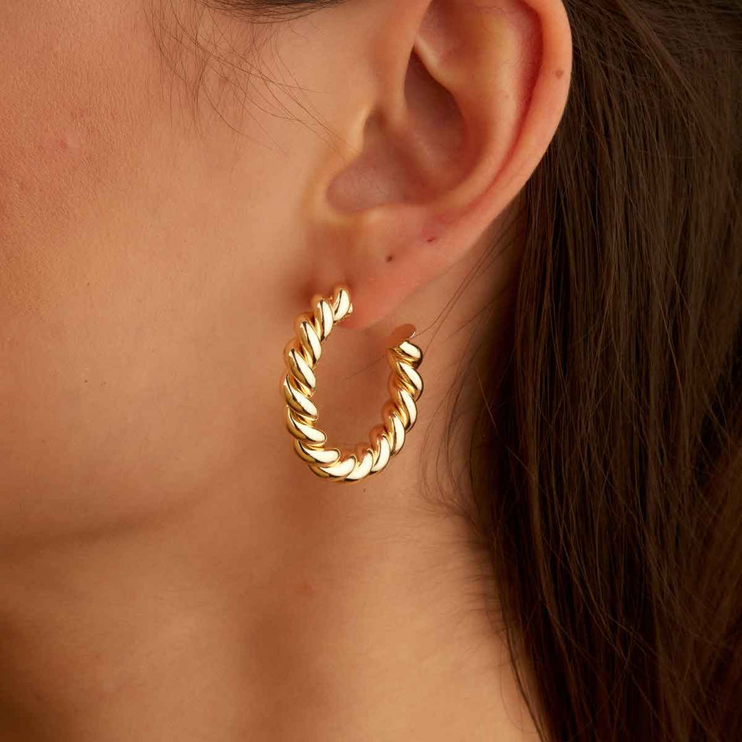 Twisted Open Hoop Earrings