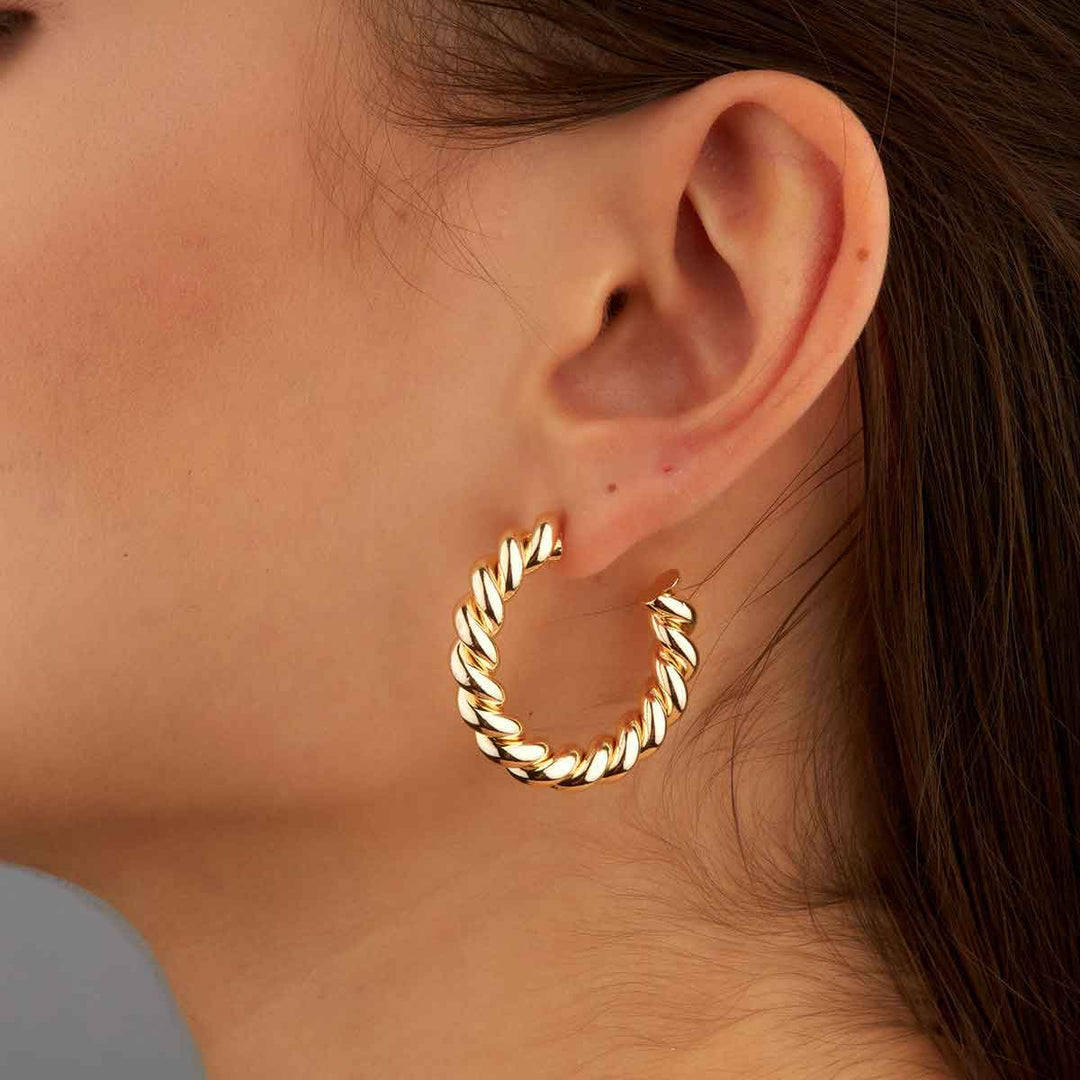 Twisted Open Hoop Earrings