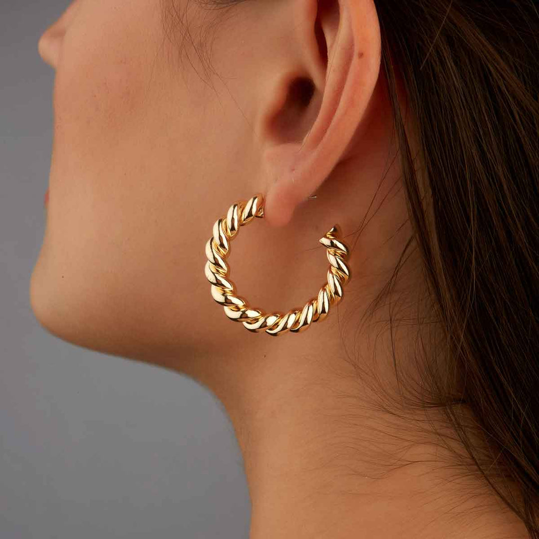 Twisted Open Hoop Earrings