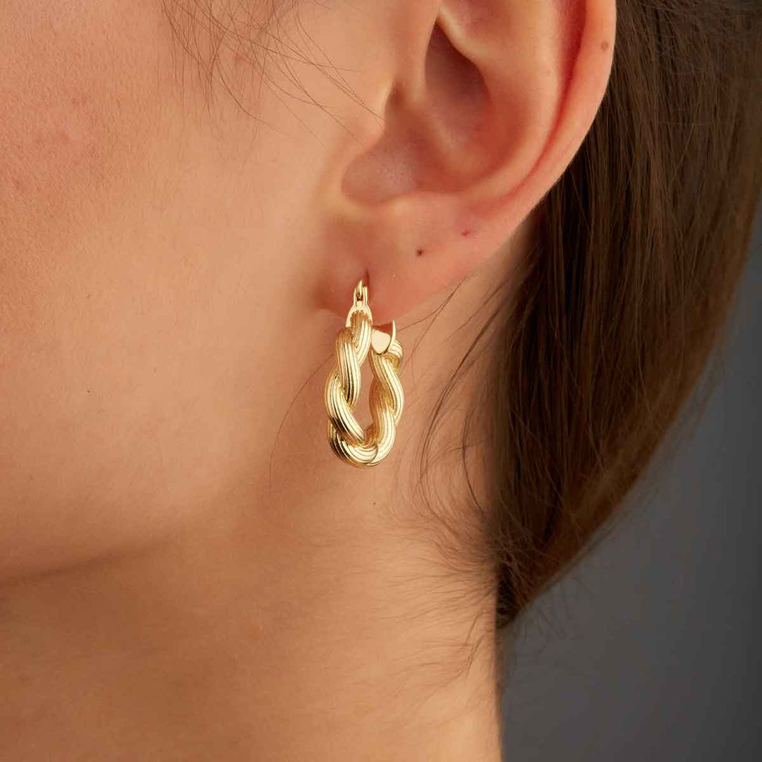 Mabel Puffy Chain Hoop Earrings