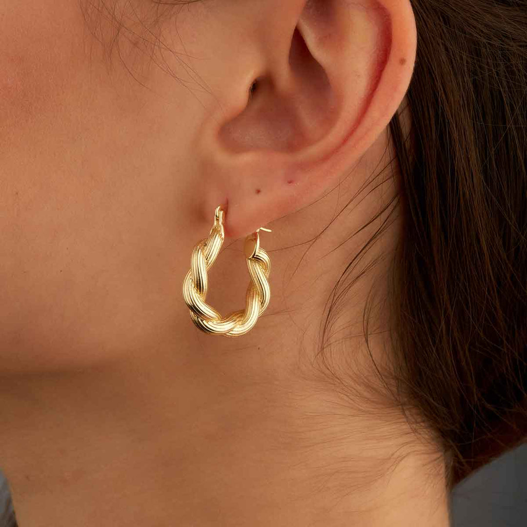 Mabel Puffy Chain Hoop Earrings