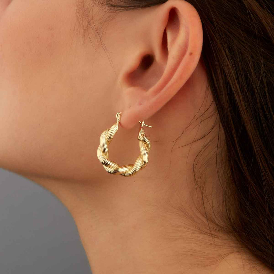 Mabel Puffy Chain Hoop Earrings