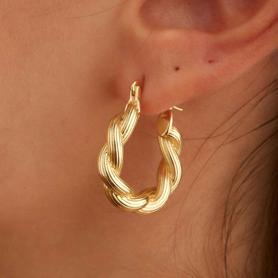 Mabel Puffy Chain Hoop Earrings