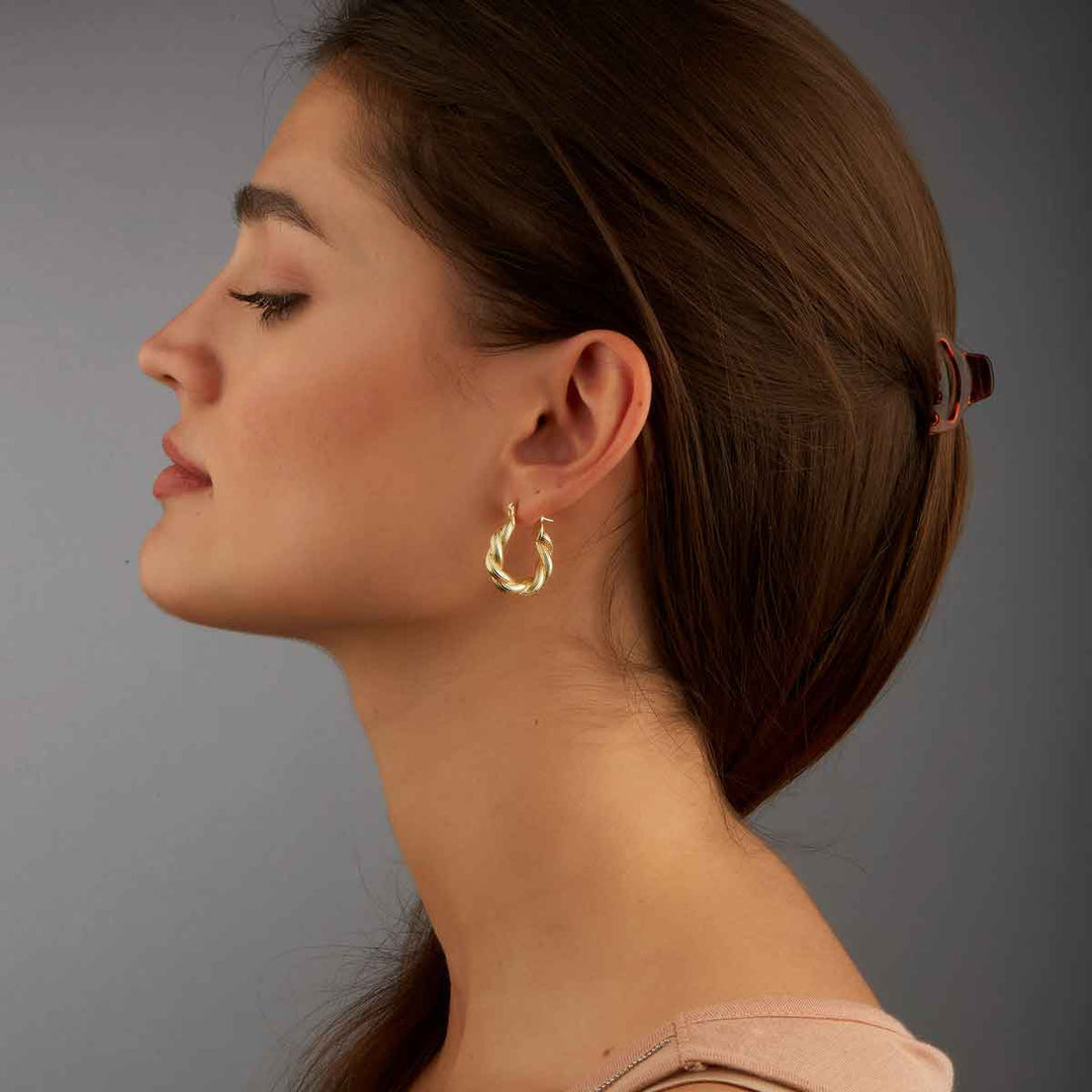 Mabel Puffy Chain Hoop Earrings