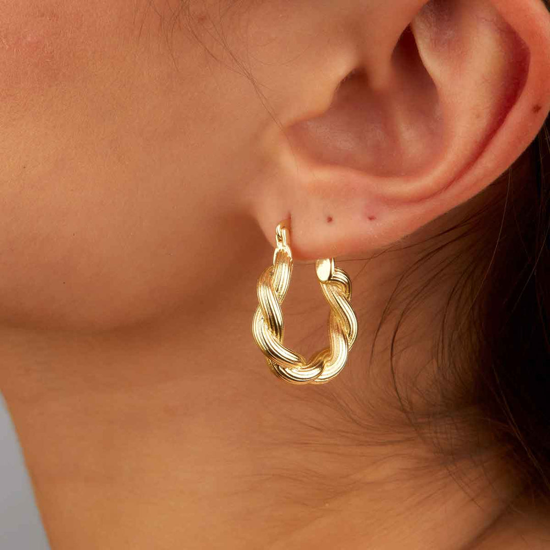 Mabel Puffy Chain Hoop Earrings