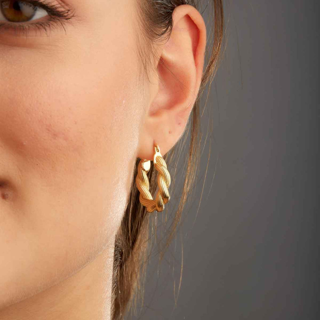 Mabel Puffy Chain Hoop Earrings