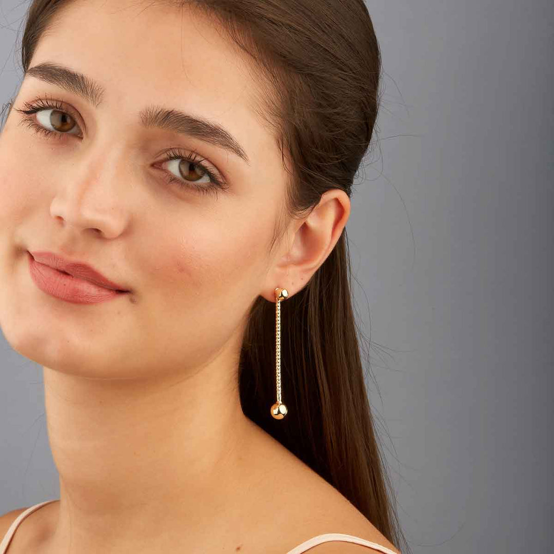 Kahu Topçuk Sallantılı Küpe