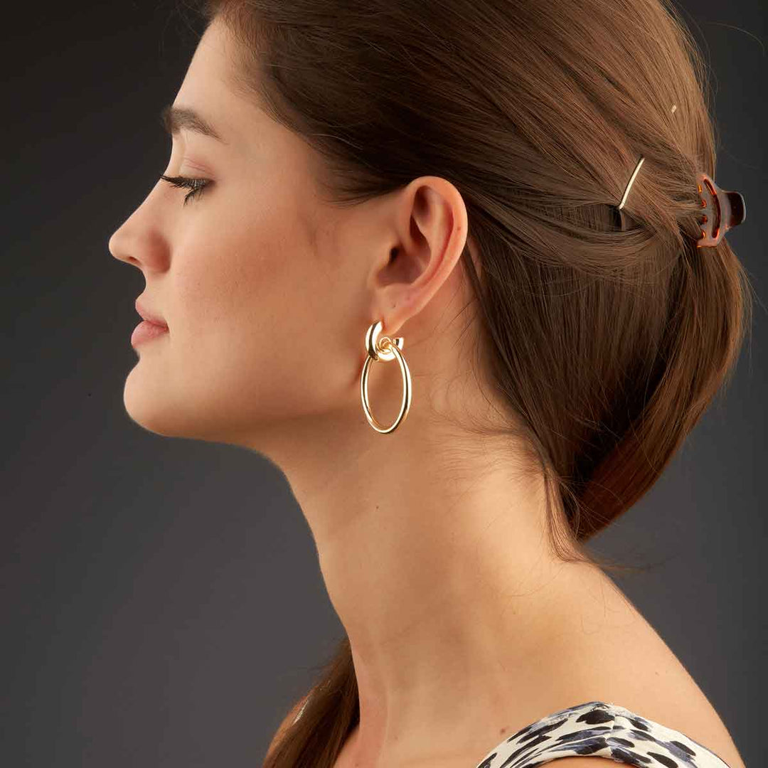 İda Big Circle Drop Stud Earrings