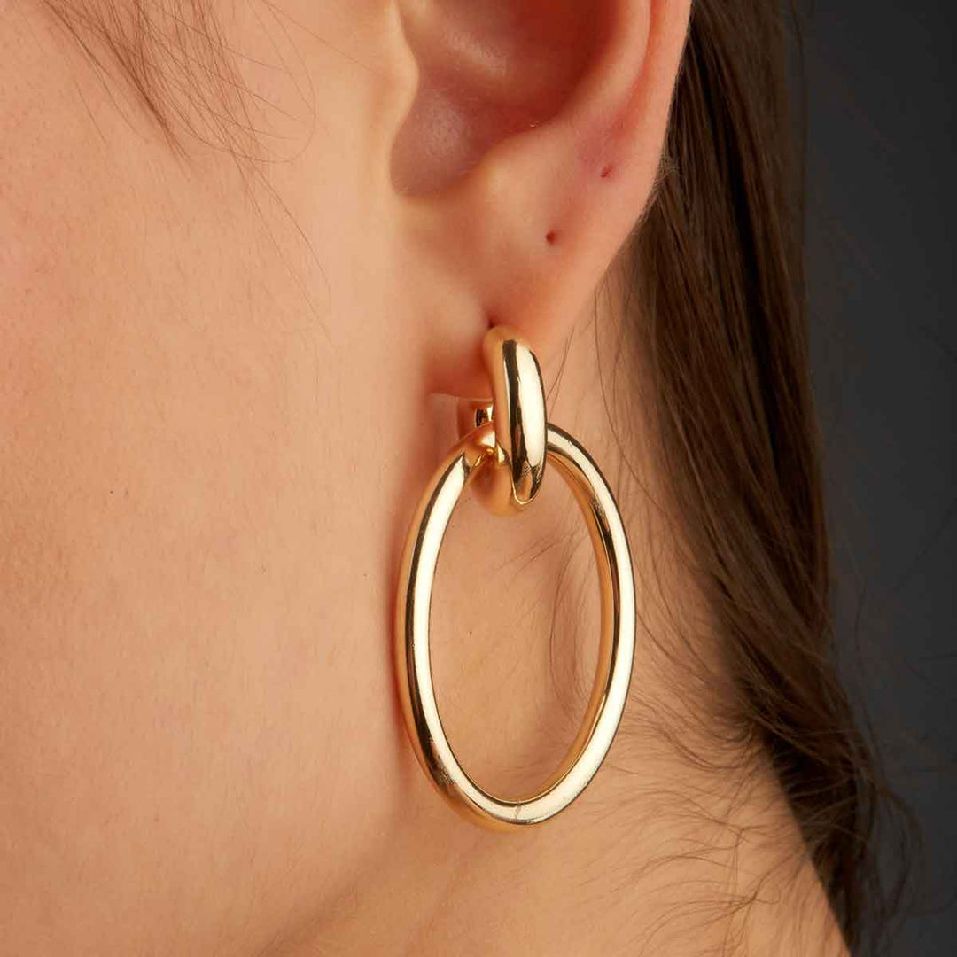 İda Big Circle Drop Stud Earrings