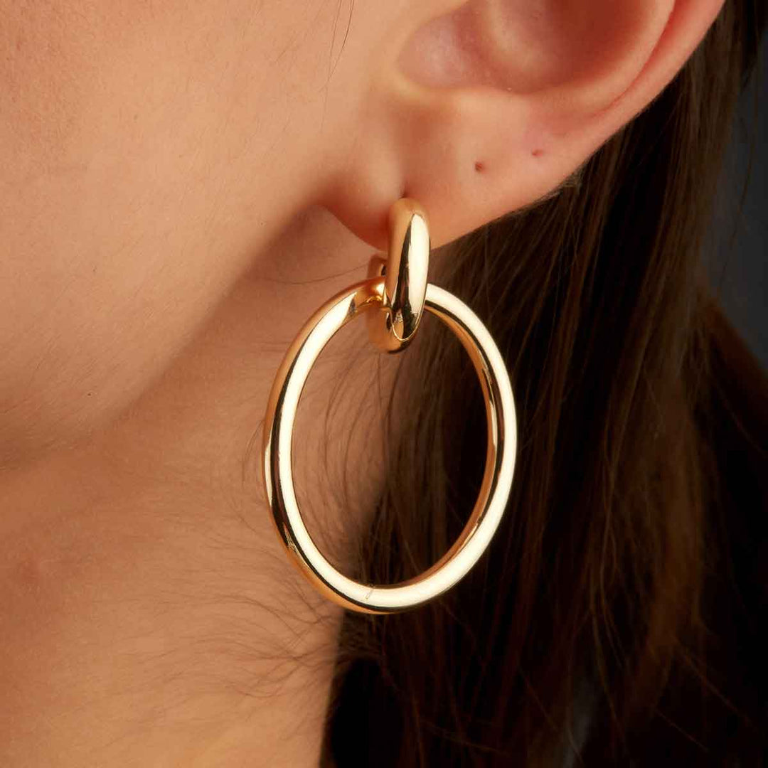 İda Big Circle Drop Stud Earrings