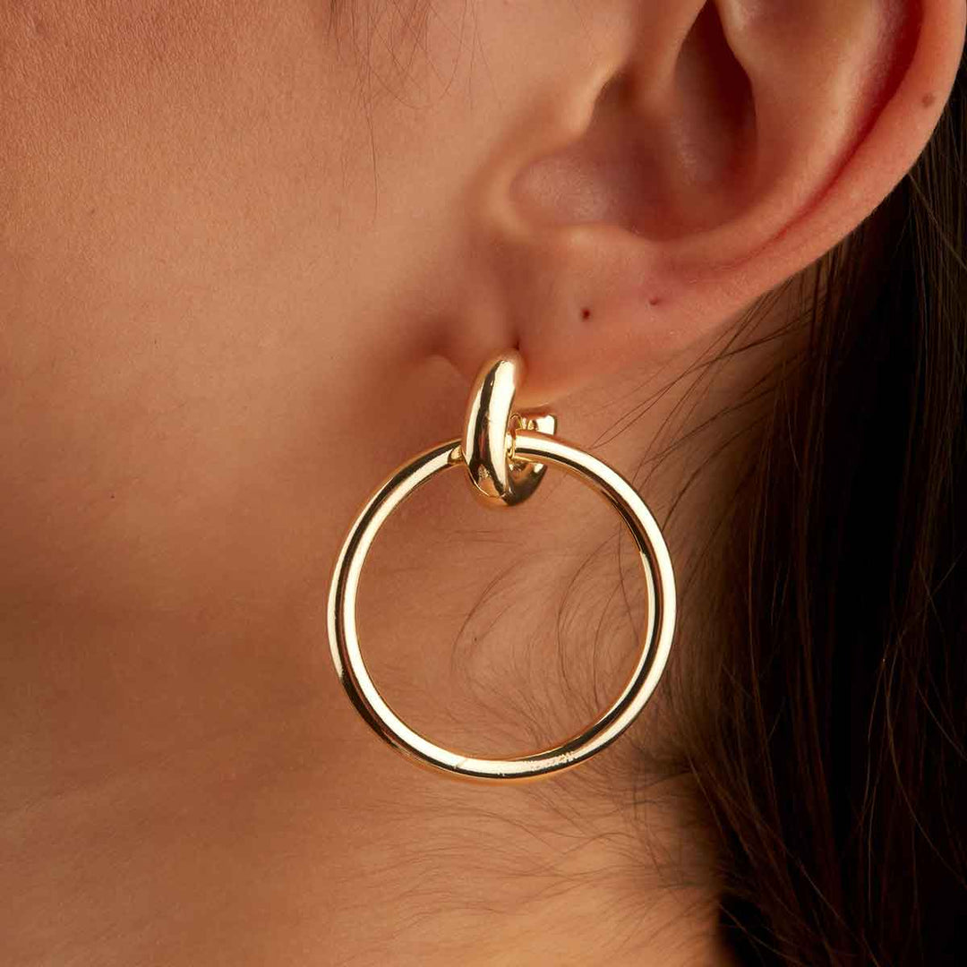 İda Big Circle Drop Stud Earrings