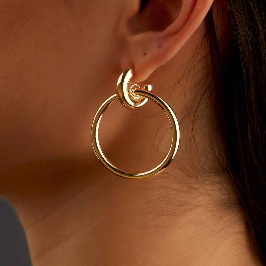İda Big Circle Drop Stud Earrings
