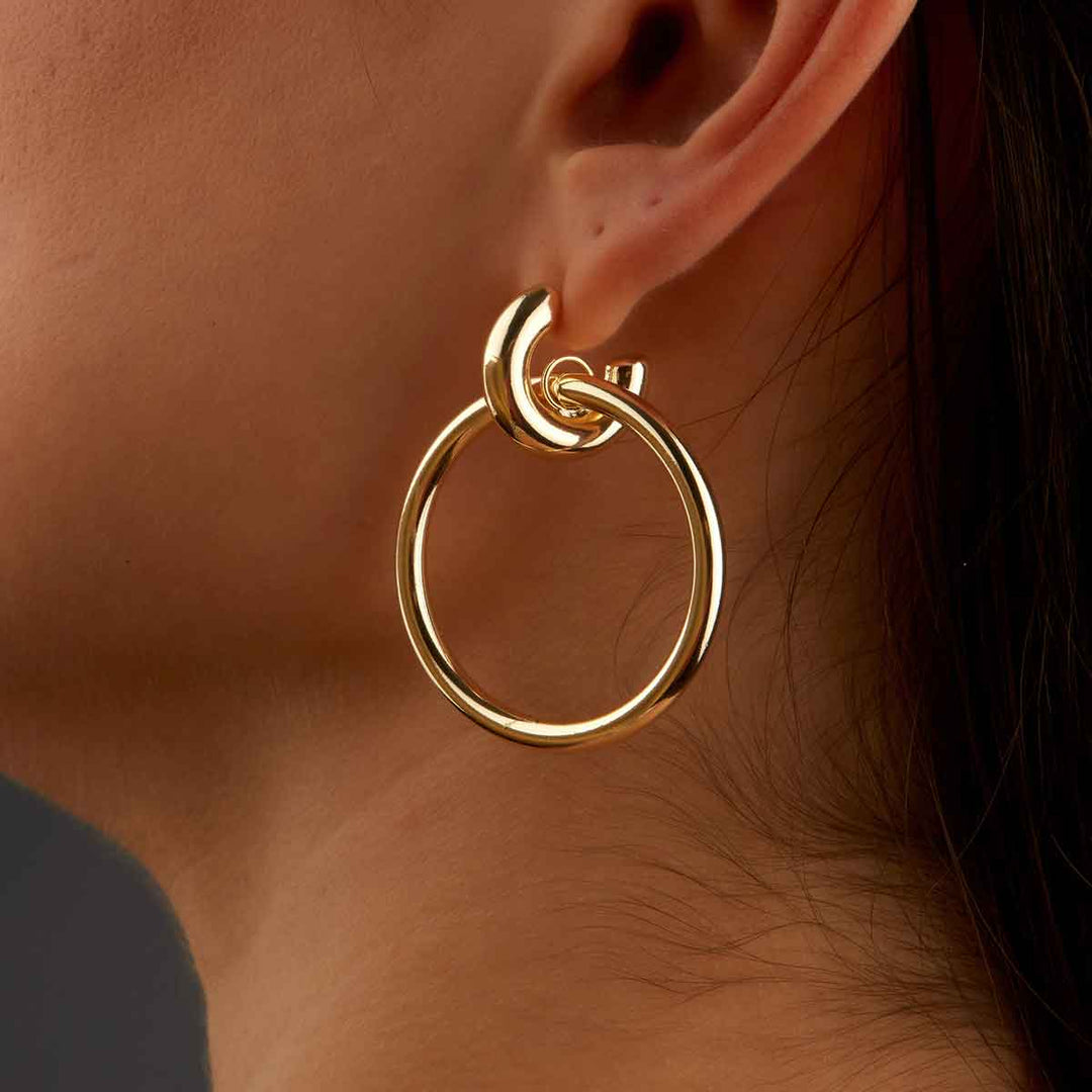 İda Big Circle Drop Stud Earrings