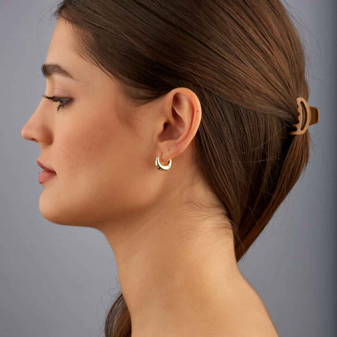 Sin Mini Hoops With Zircon Dots Earrings