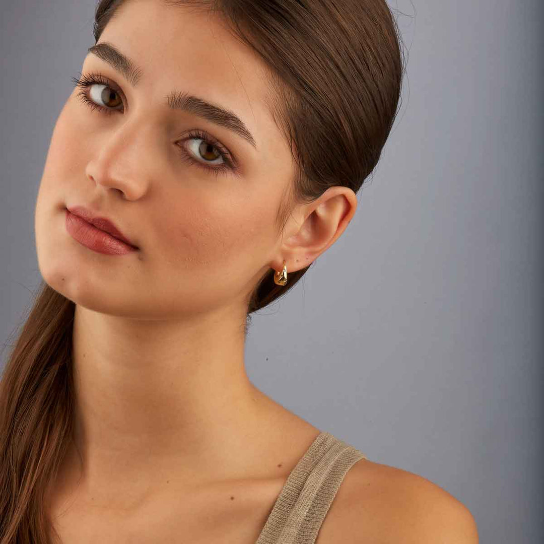 Sin Mini Hoops With Zircon Dots Earrings
