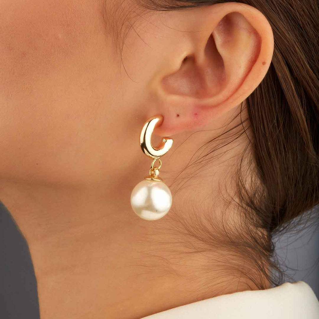 Hailey Pearl Drop Stud Earrings
