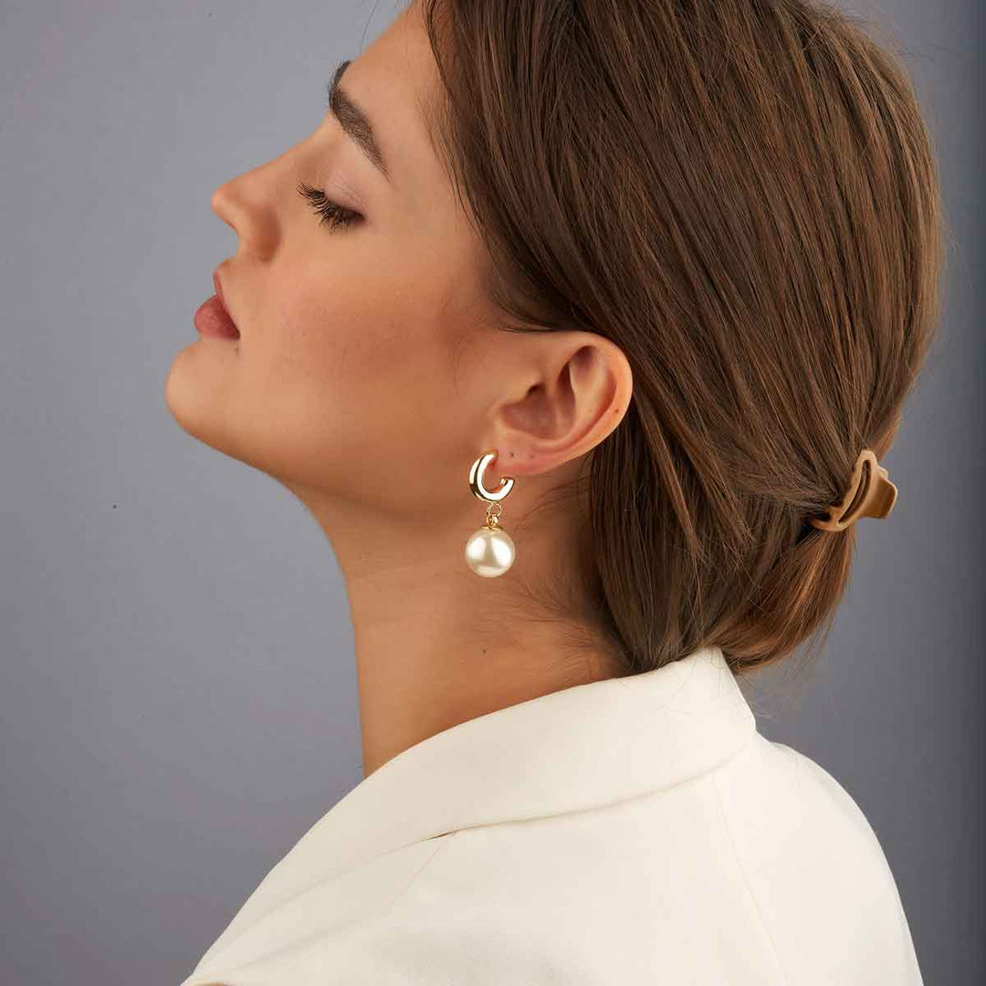 Hailey Pearl Drop Stud Earrings