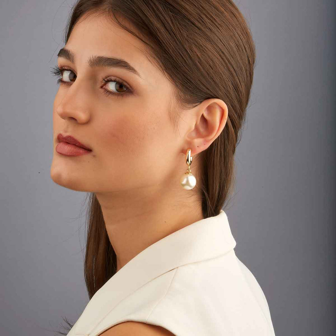 Hailey Pearl Drop Stud Earrings