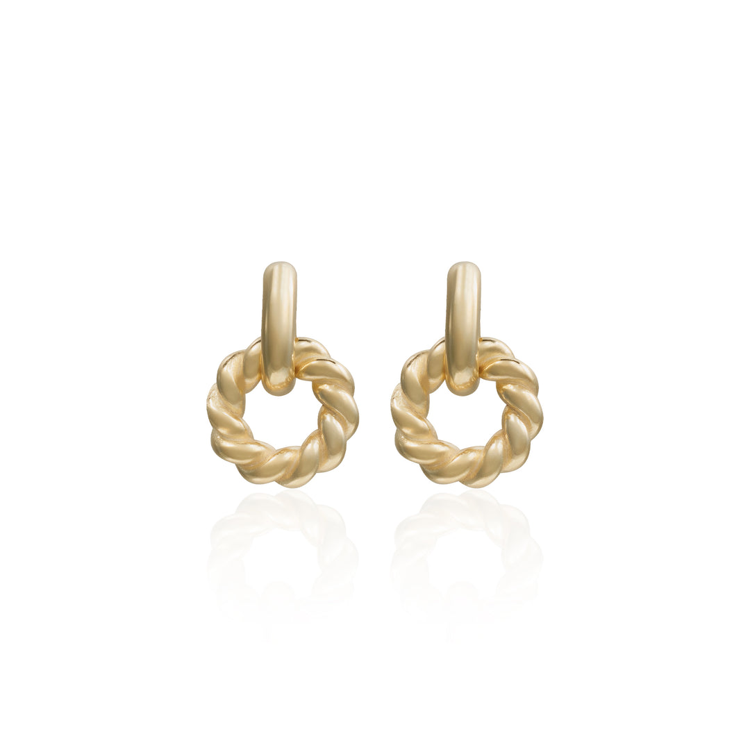 Ersilia Mini Circle Rope Textured Drop Stud