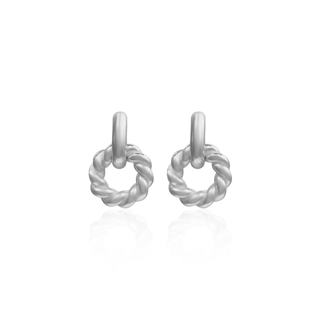 Ersilia Mini Circle Rope Textured Drop Stud