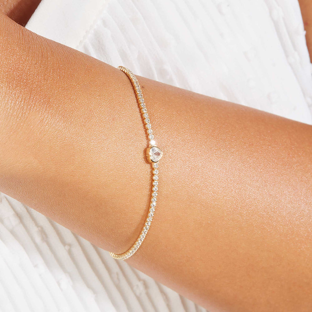 Canel Heart CZ Solitare Tennis Bracelet
