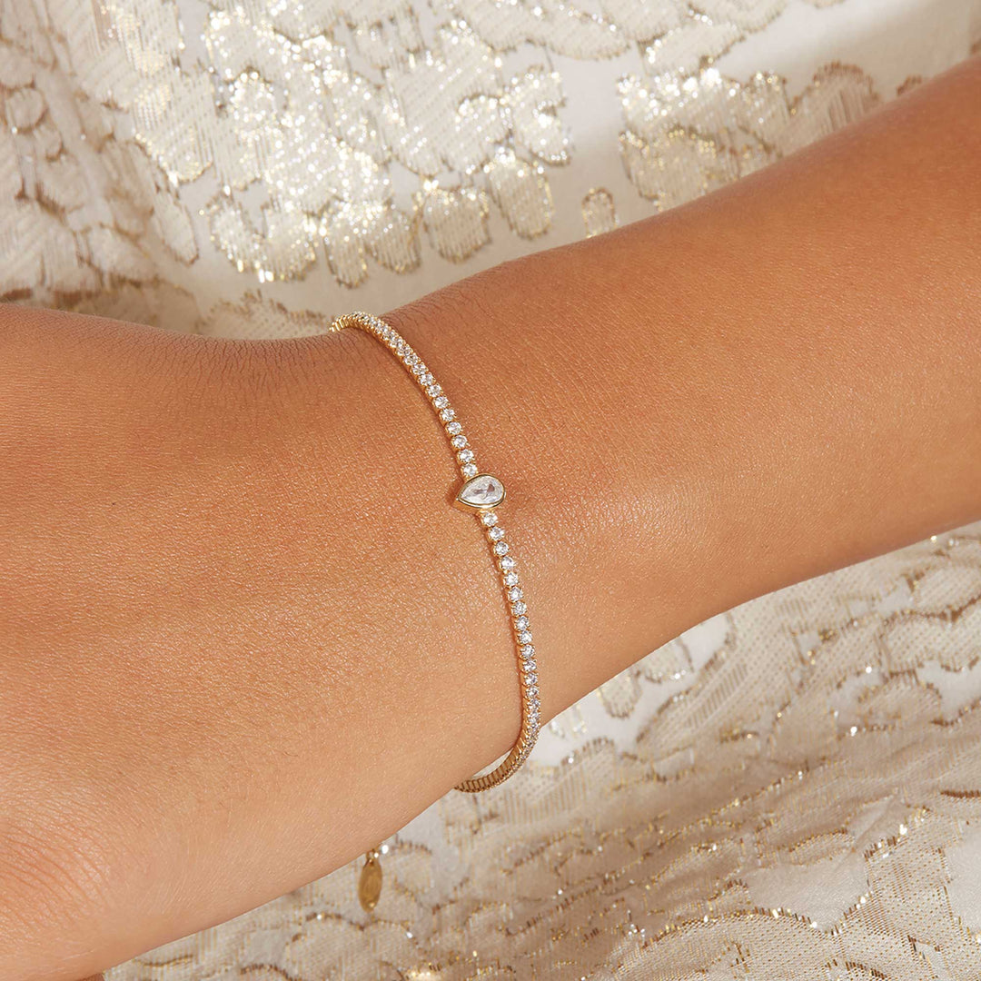 Sule Pear CZ Solitare Tennis Bracelet