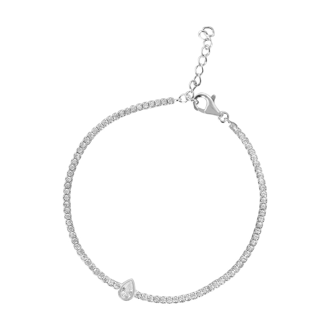 Sule Pear CZ Solitare Tennis Bracelet