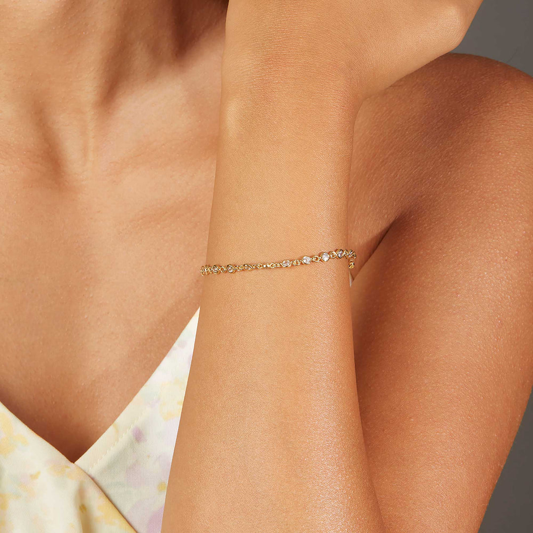 Mina CZ Diamond Station Bracelet