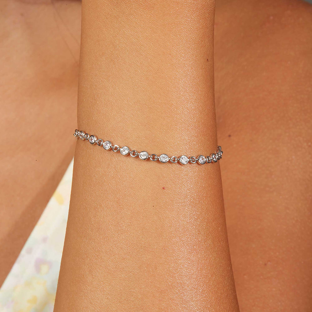 Mina CZ Diamond Station Bracelet