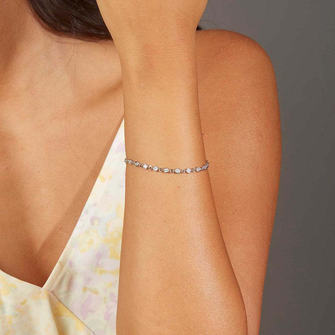 Mina CZ Diamond Station Bracelet