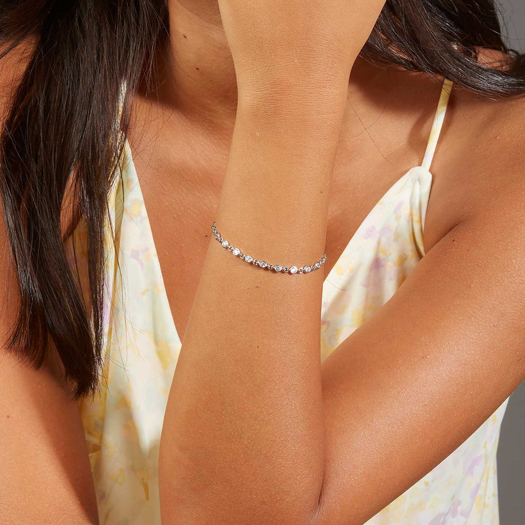 Mina CZ Diamond Station Bracelet