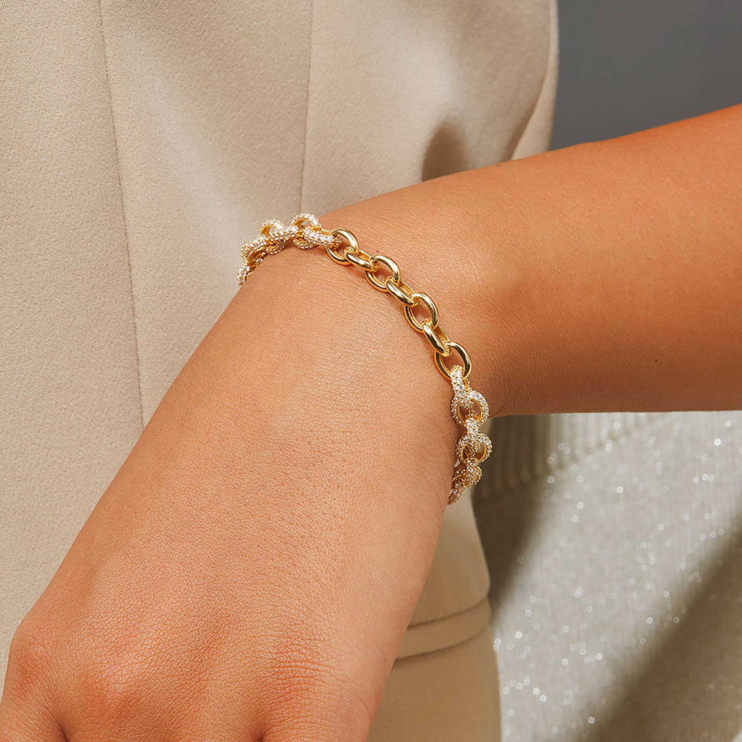 Lia CZ Pave Cable Chain Bracelet